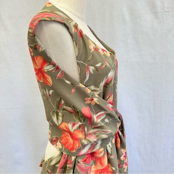 Coldwater Creek plus size open back bodice wrap floral print maxi dress size 22W - Picture 6 of 14